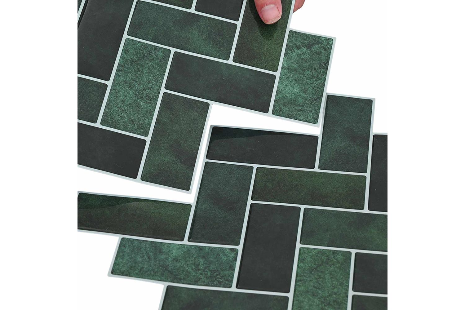 Vidaxl Herringbone Tile 10 Pcs Dark Green 30 X 30 Cm-7