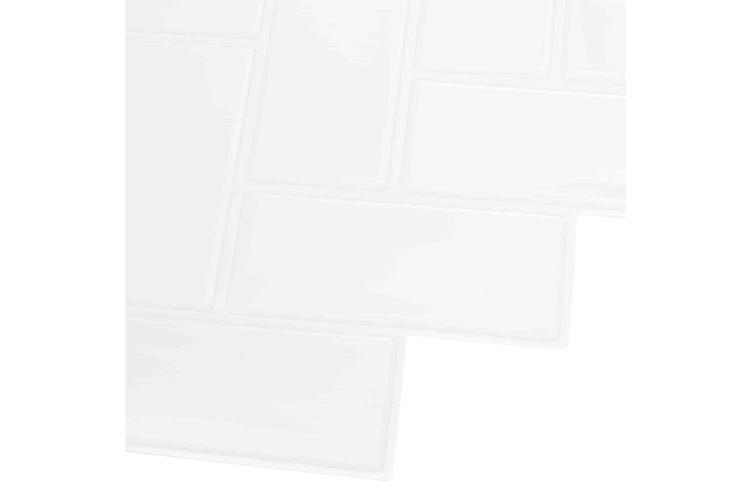 Vidaxl Herringbone Tile 10 Pcs White 30 X 30 Cm Polyurethane And Pet-4