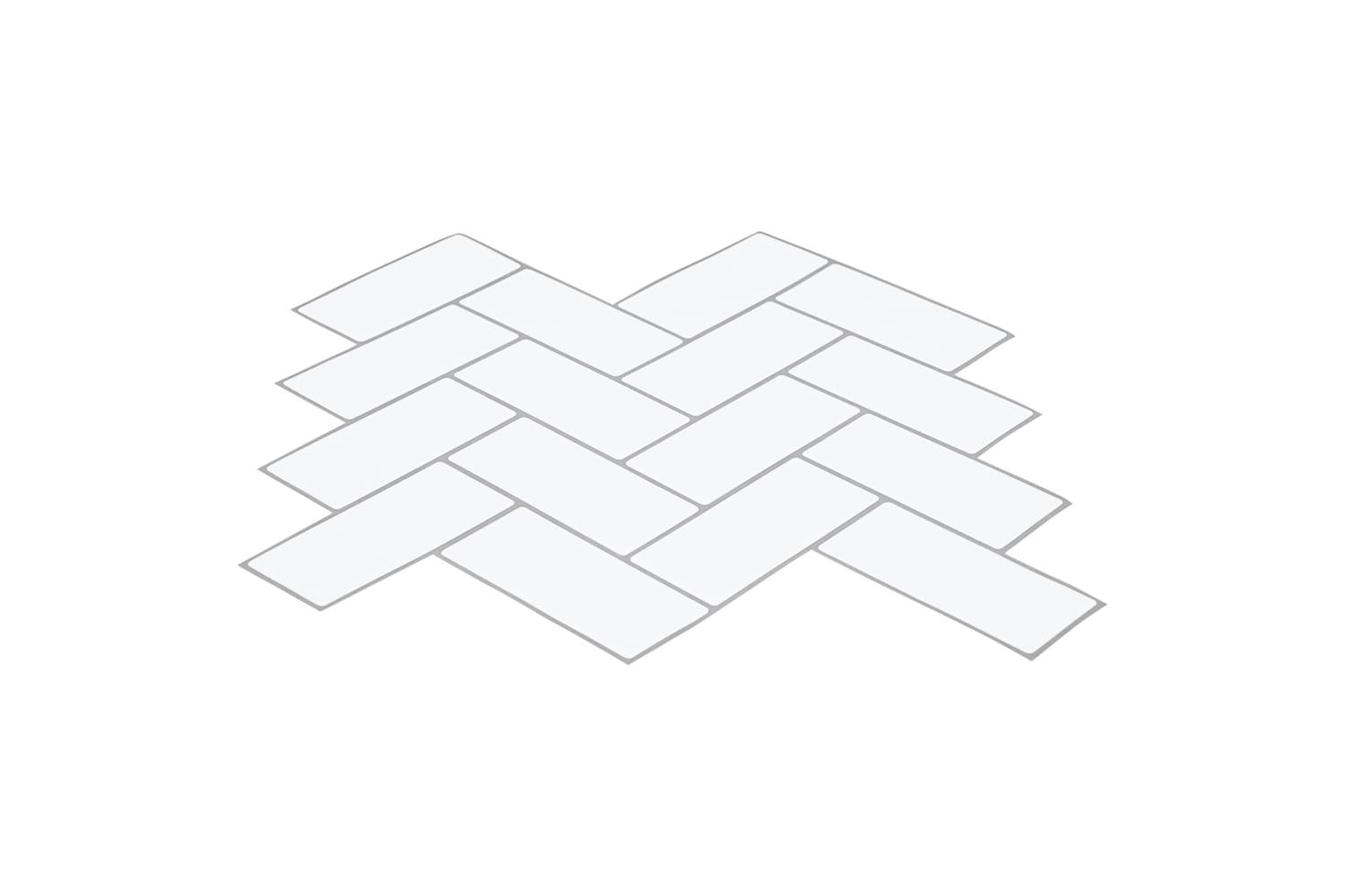 Vidaxl Herringbone Tile 10 Pcs White Grey 30 X 30 Cm-3