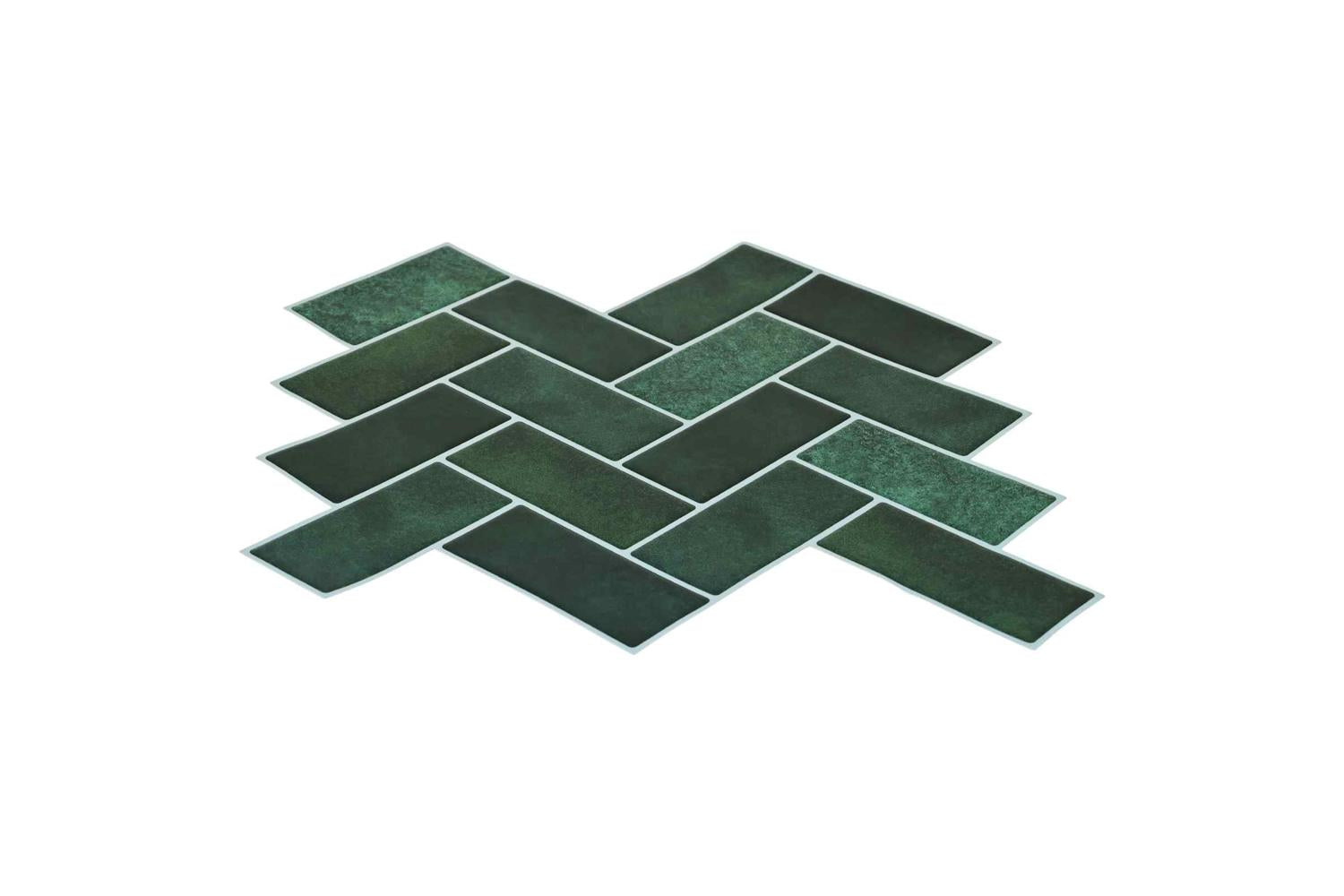 Vidaxl Herringbone Tile 20 Pcs Dark Green 30 X 30 Cm-3