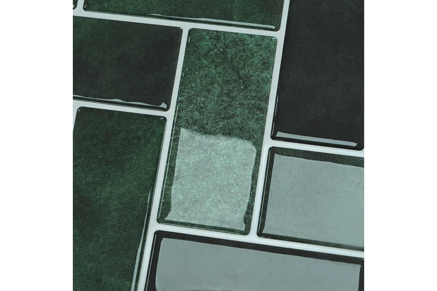 Vidaxl Herringbone Tile 20 Pcs Dark Green 30 X 30 Cm-9