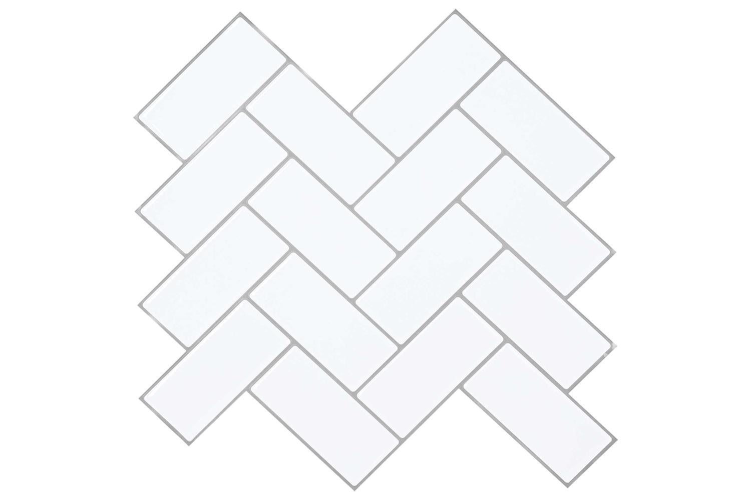 Vidaxl Herringbone Tile 20 Pcs White Grey 30 X 30 Cm