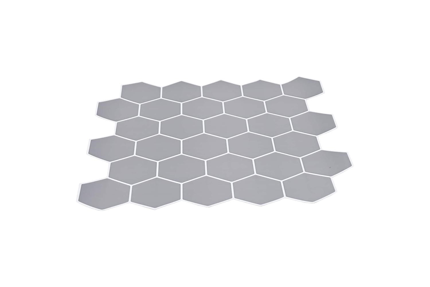 Vidaxl Hexagon Tile 10 Pcs Grey 30 X 30 Cm Polyurethane And Pet-3