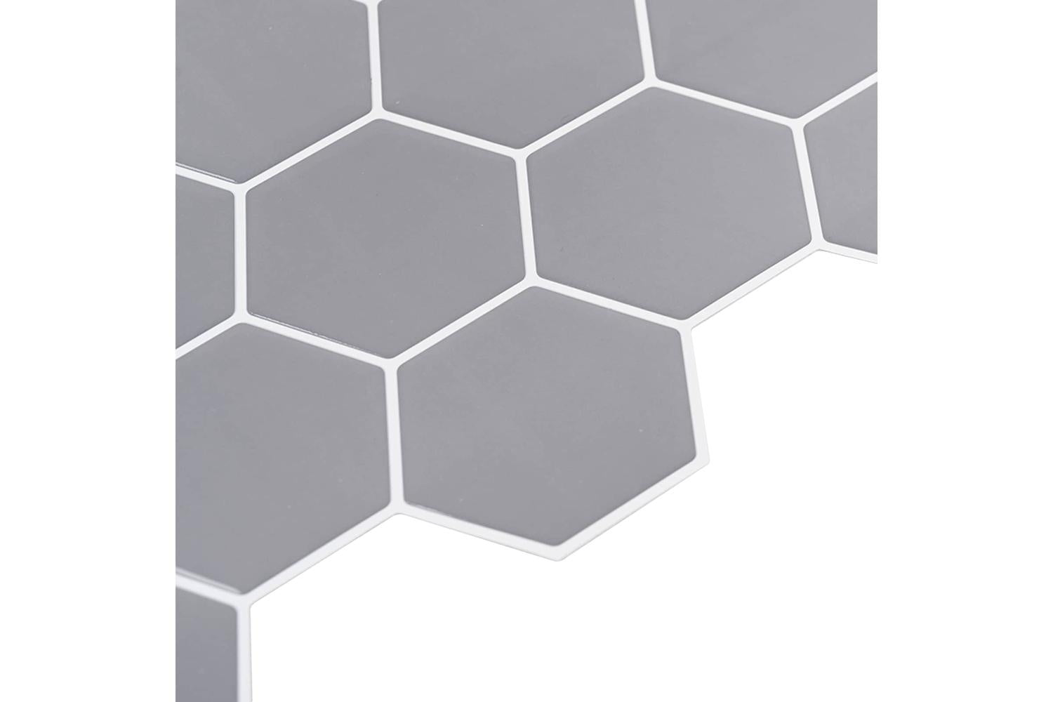 Vidaxl Hexagon Tile 10 Pcs Grey 30 X 30 Cm Polyurethane And Pet-4