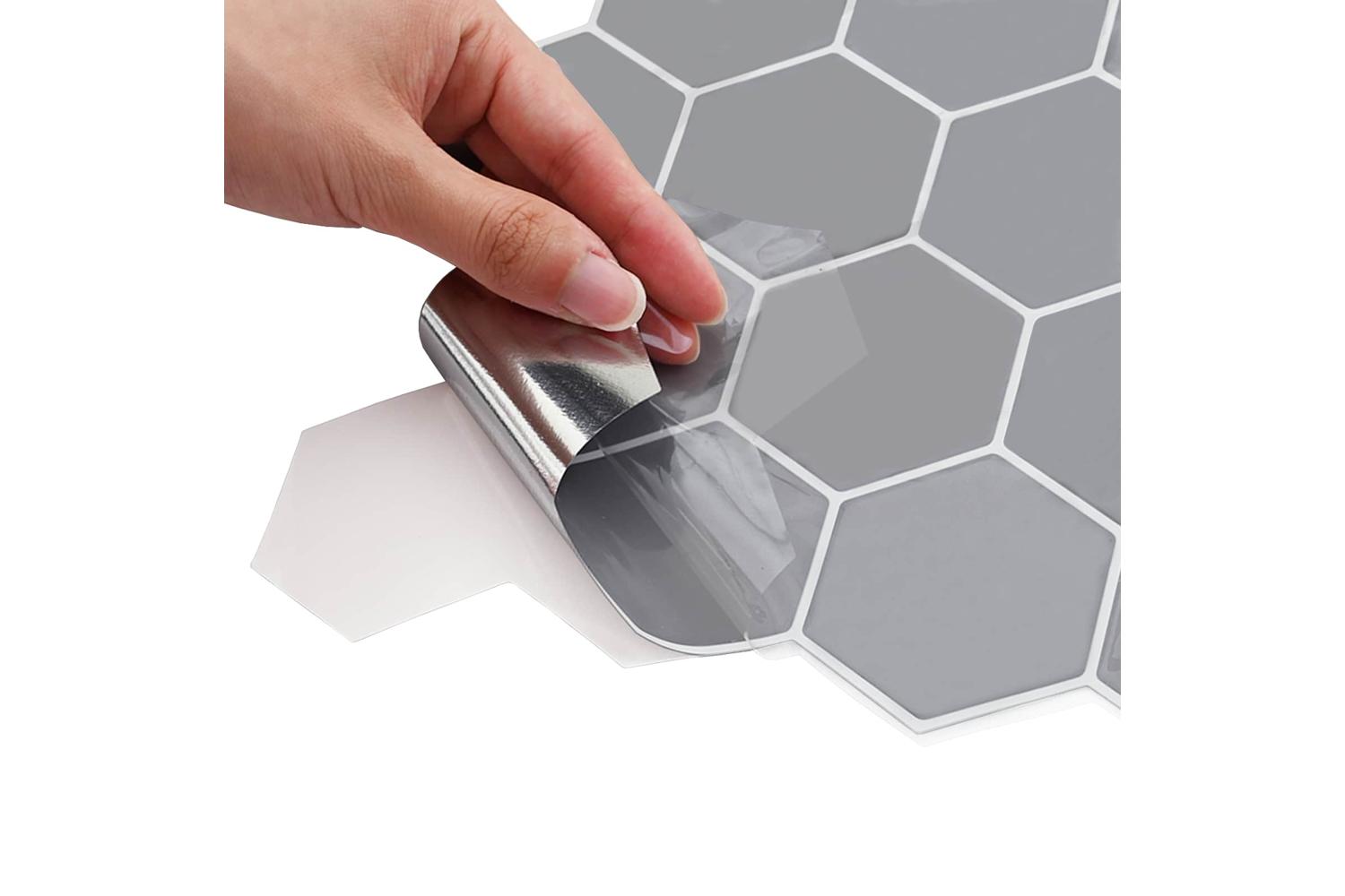 Vidaxl Hexagon Tile 10 Pcs Grey 30 X 30 Cm Polyurethane And Pet-6