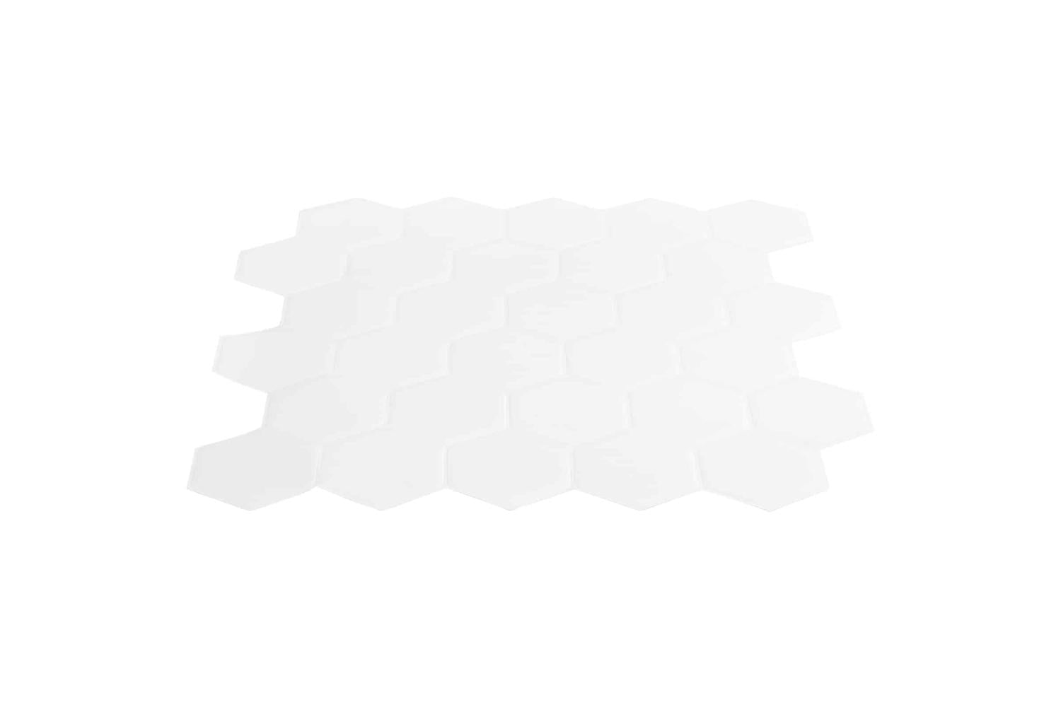 Vidaxl Hexagon Tile 10 Pcs White 30 X 30 Cm Polyurethane And Pet-3
