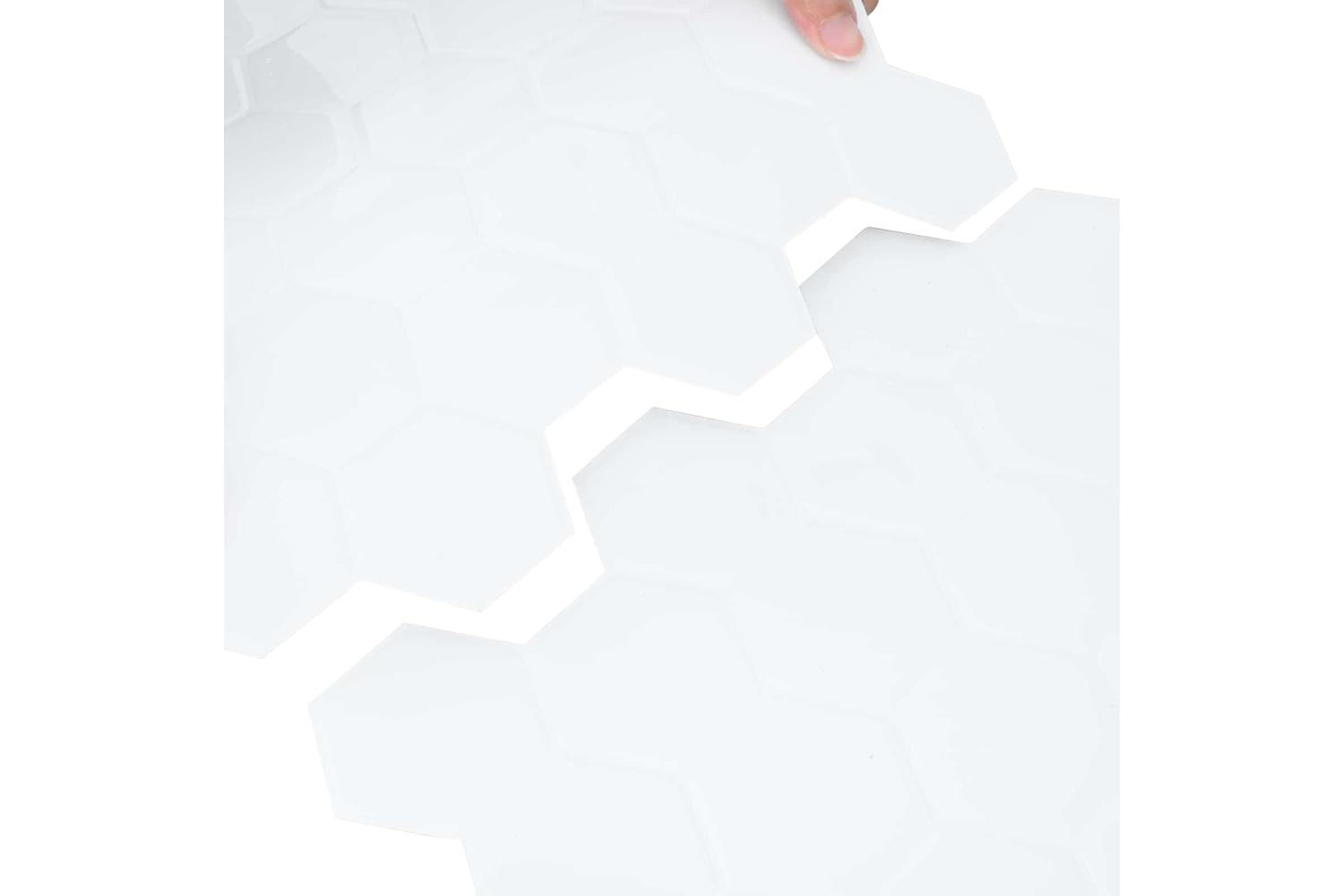 Vidaxl Hexagon Tile 10 Pcs White 30 X 30 Cm Polyurethane And Pet-7