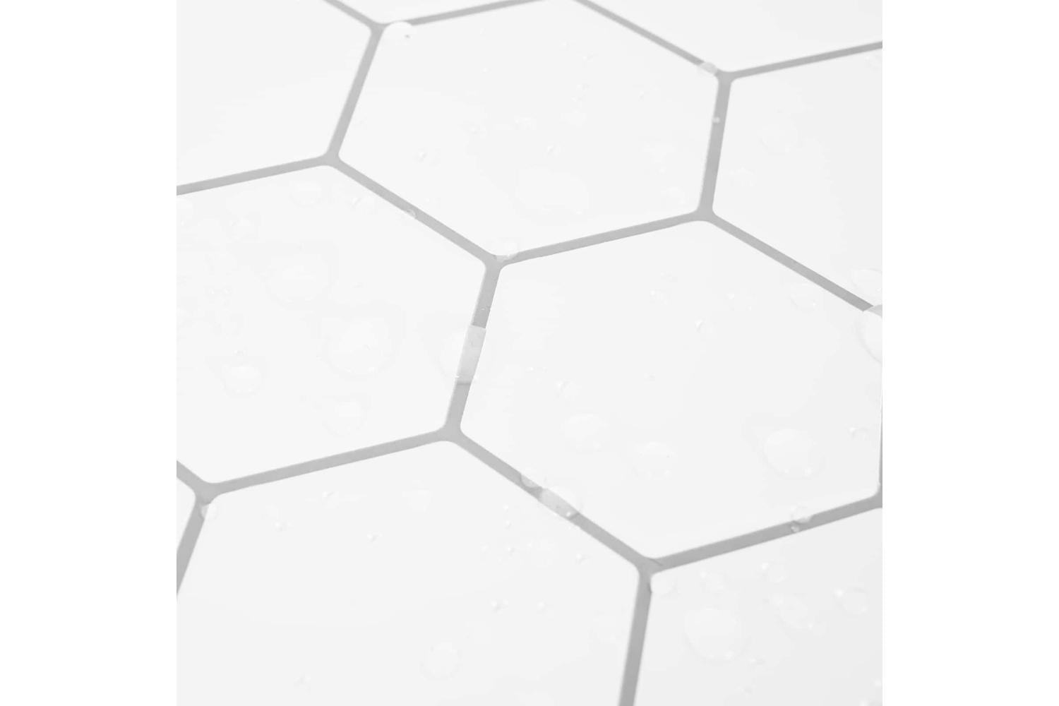 Vidaxl Hexagon Tile 10 Pcs White Grey 30 X 30 Cm Polyurethane And Pet-8
