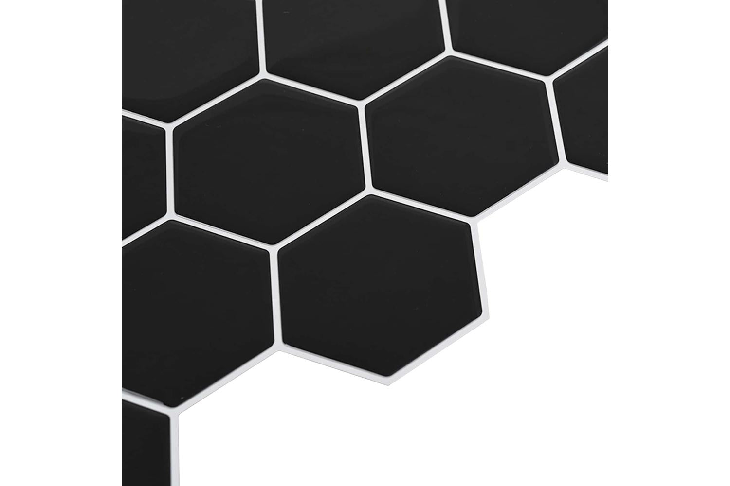 Vidaxl Hexagon Tile 20 Pcs Black 30 X 30 Cm Polyurethane And Pet-4