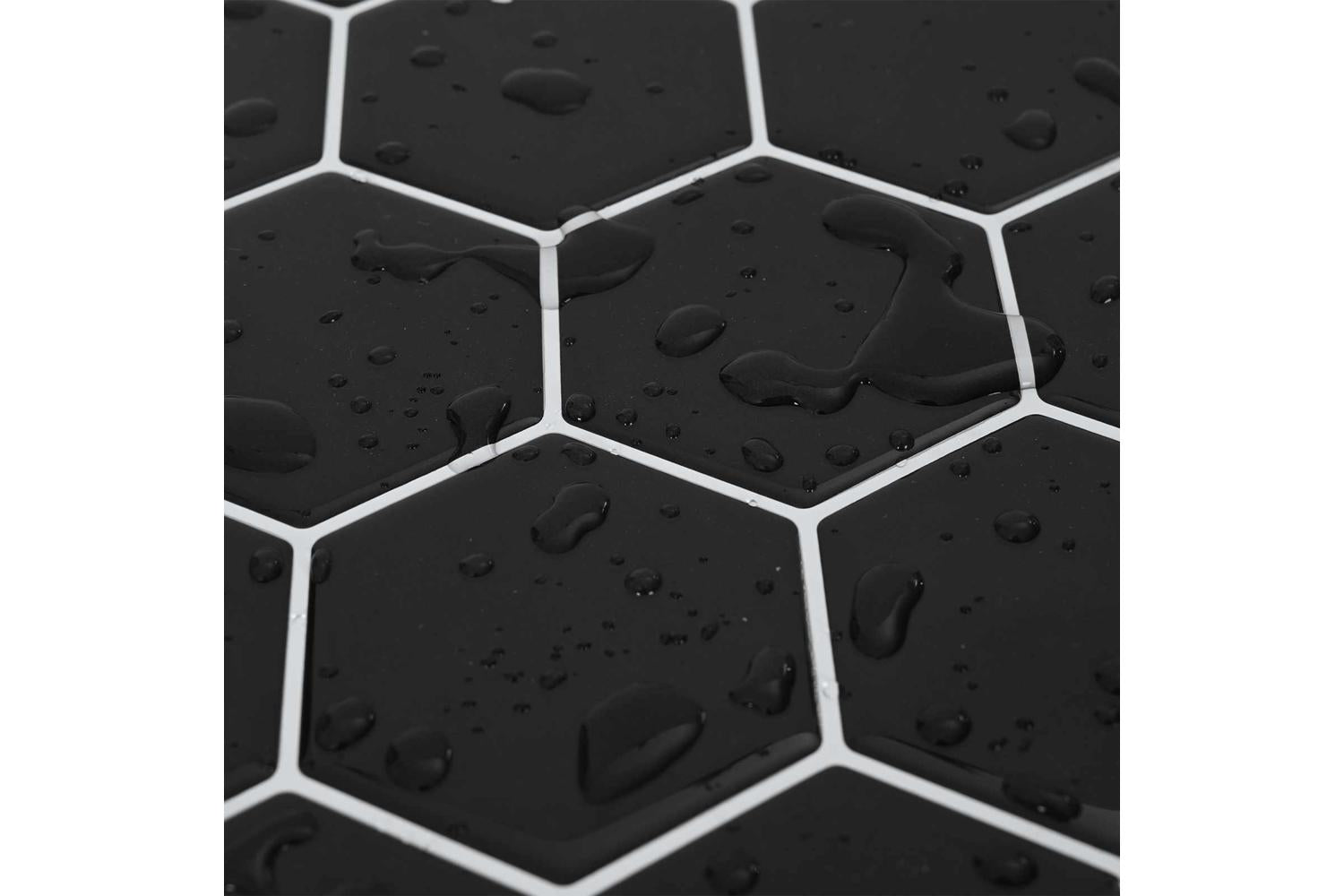 Vidaxl Hexagon Tile 20 Pcs Black 30 X 30 Cm Polyurethane And Pet-8