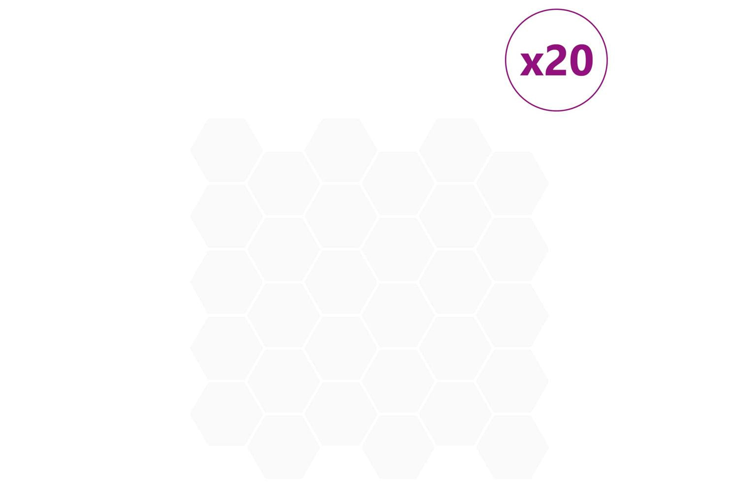 Vidaxl Hexagon Tile 20 Pcs White 30 X 30 Cm Polyurethane And Pet-2