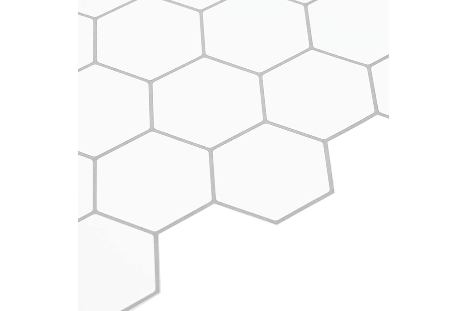 Vidaxl Hexagon Tile 20 Pcs White Grey 30 X 30 Cm Polyurethane And Pet-4
