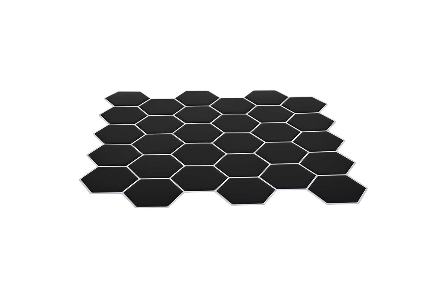 Vidaxl Hexagon Tile 50 Pcs Black 30 X 30 Cm Polyurethane And Pet-3
