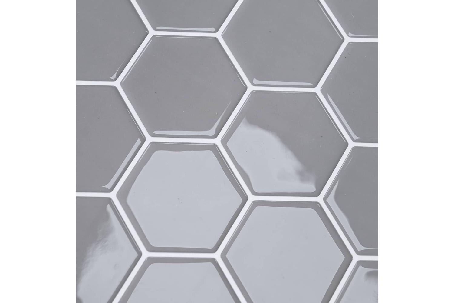 Vidaxl Hexagon Tile 50 Pcs Grey 30 X 30 Cm Polyurethane And Pet-9