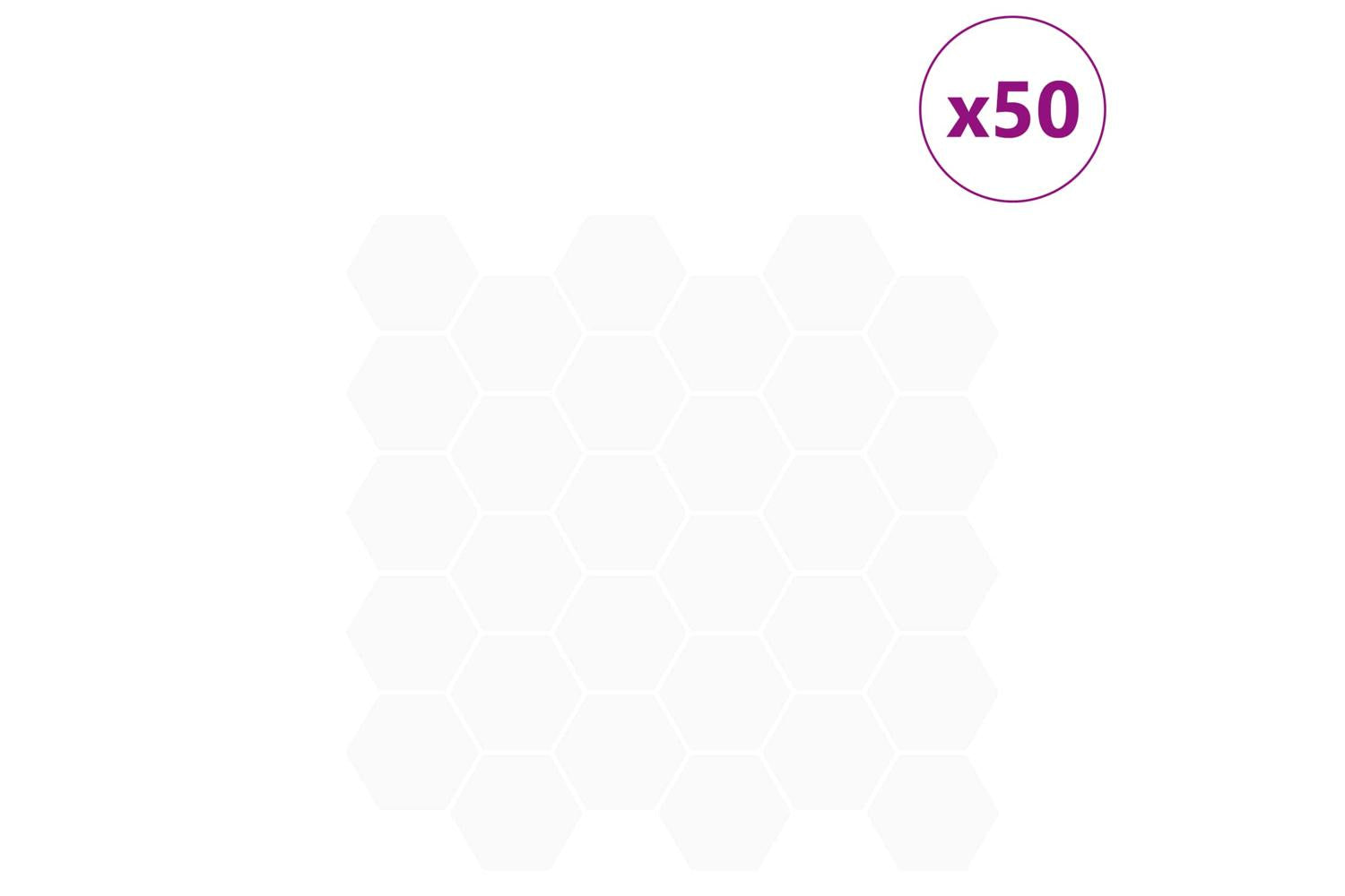 Vidaxl Hexagon Tile 50 Pcs White 30 X 30 Cm Polyurethane And Pet-2