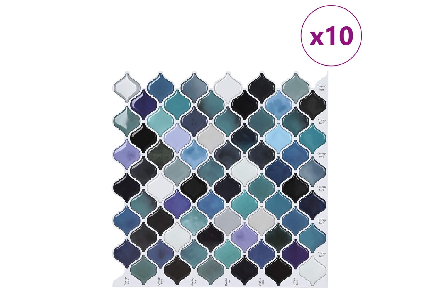 Vidaxl Lanturn Tile 10 Pcs Blue Green 27 X 27 Cm Polyurethane And Pet-2