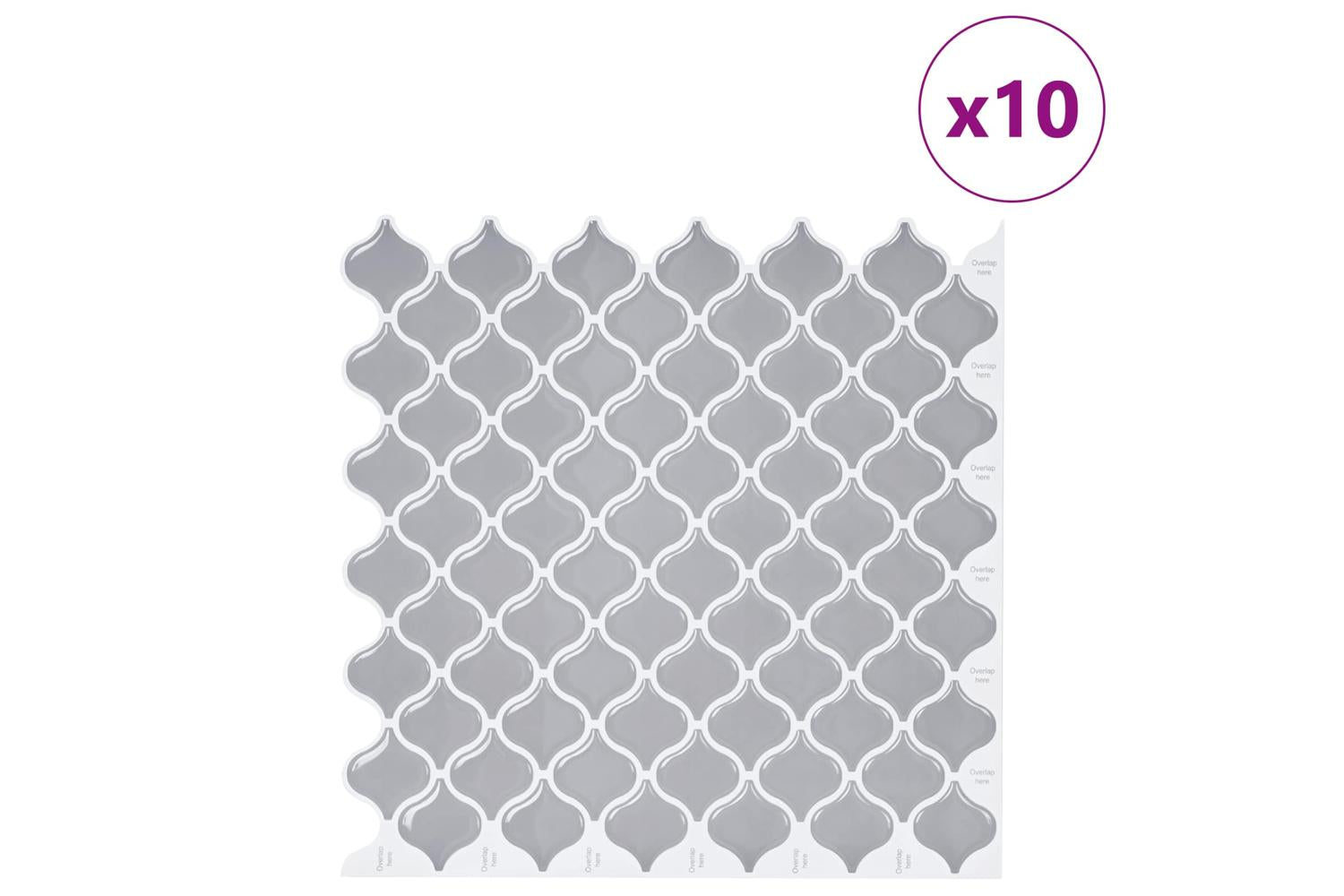 Vidaxl Lanturn Tile 10 Pcs Grey 27 X 27 Cm Polyurethane And Pet-2