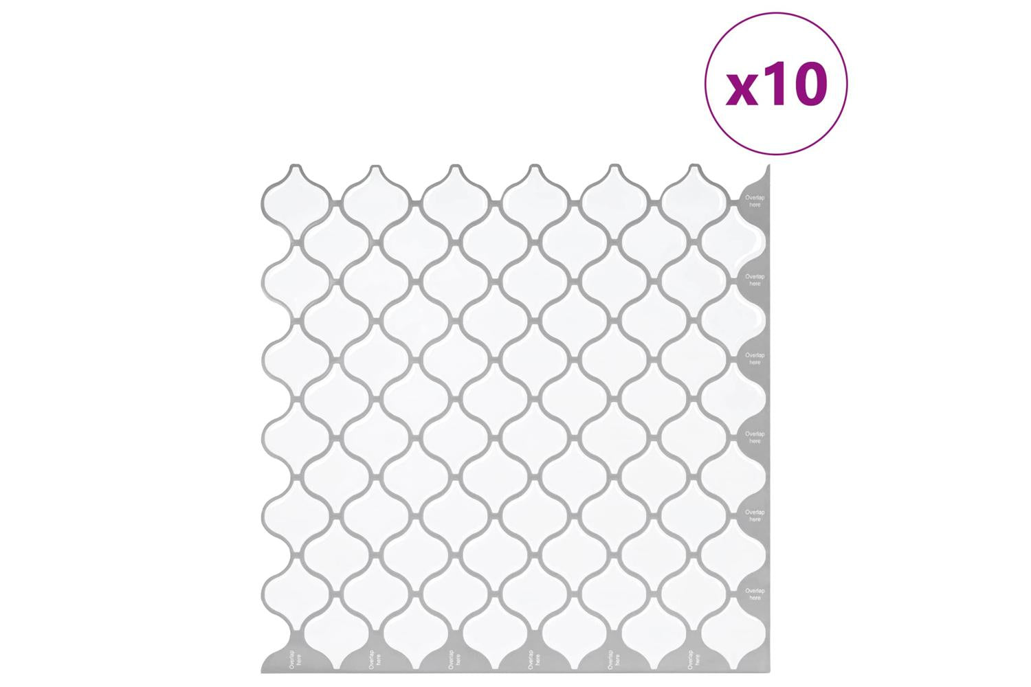 Vidaxl Lanturn Tile 10 Pcs White 27 X 27 Cm Polyurethane And Pet-2