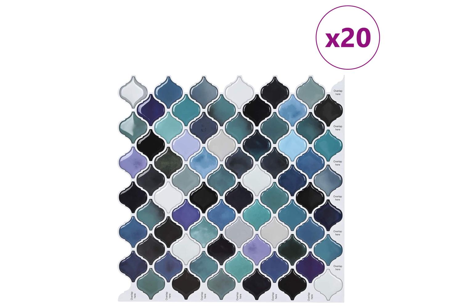 Vidaxl Lanturn Tile 20 Pcs Blue Green 27 X 27 Cm Polyurethane And Pet-2