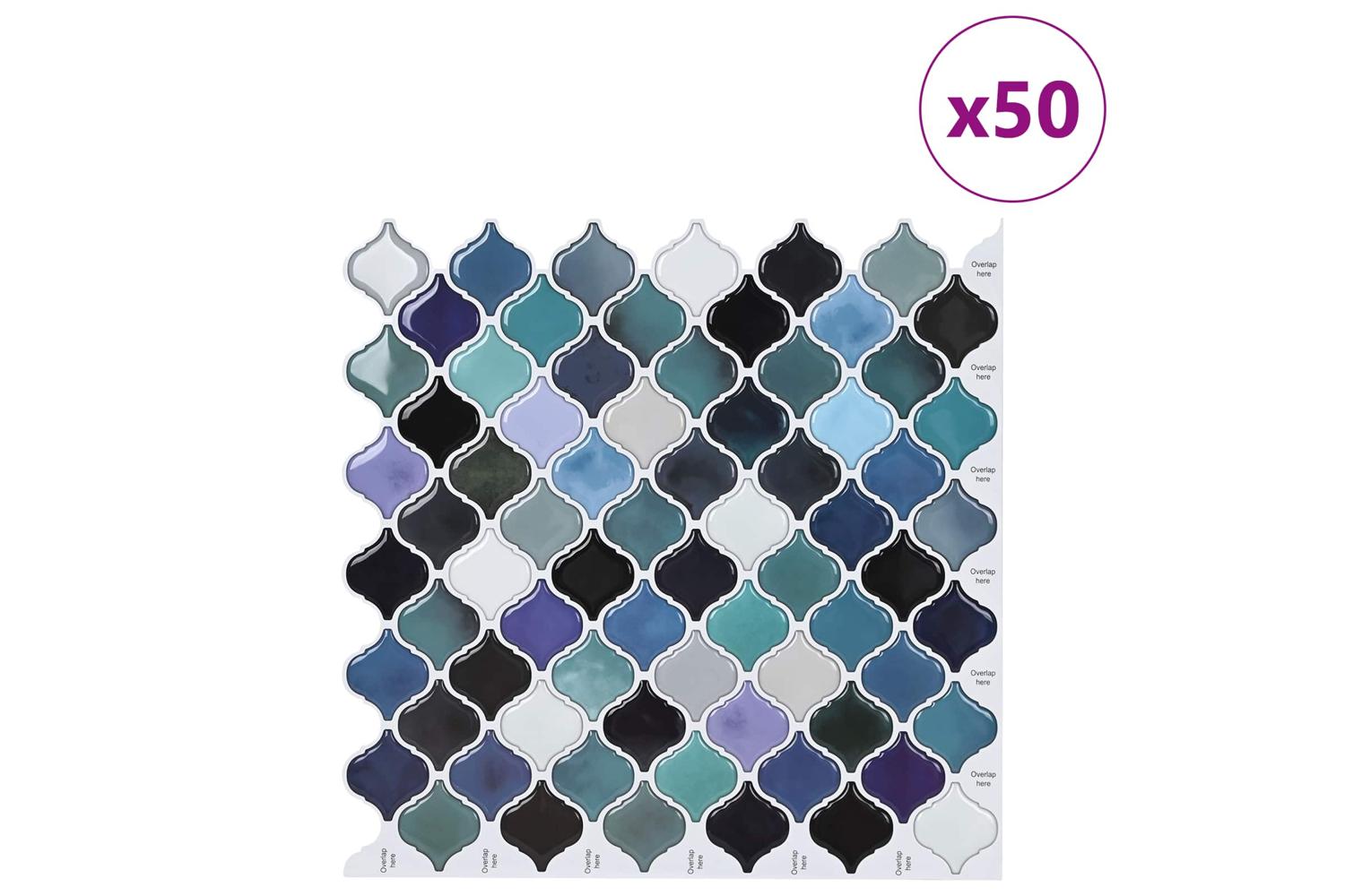 Vidaxl Lanturn Tile 50 Pcs Blue Green 27 X 27 Cm Polyurethane And Pet-2