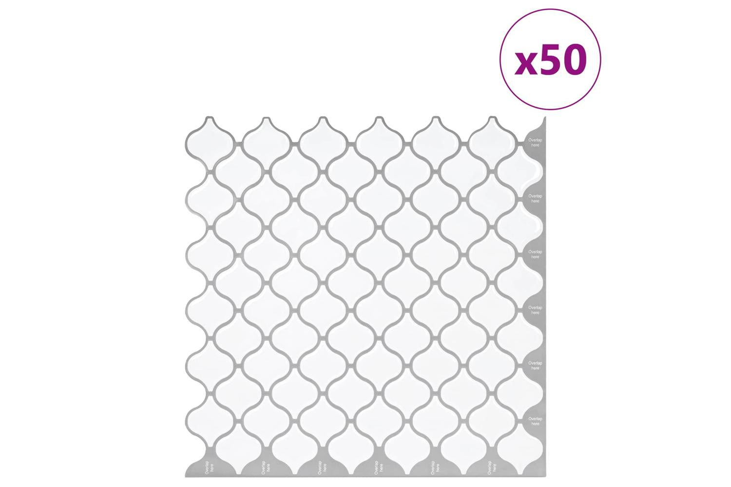 Vidaxl Lanturn Tile 50 Pcs White 27 X 27 Cm Polyurethane And Pet-2