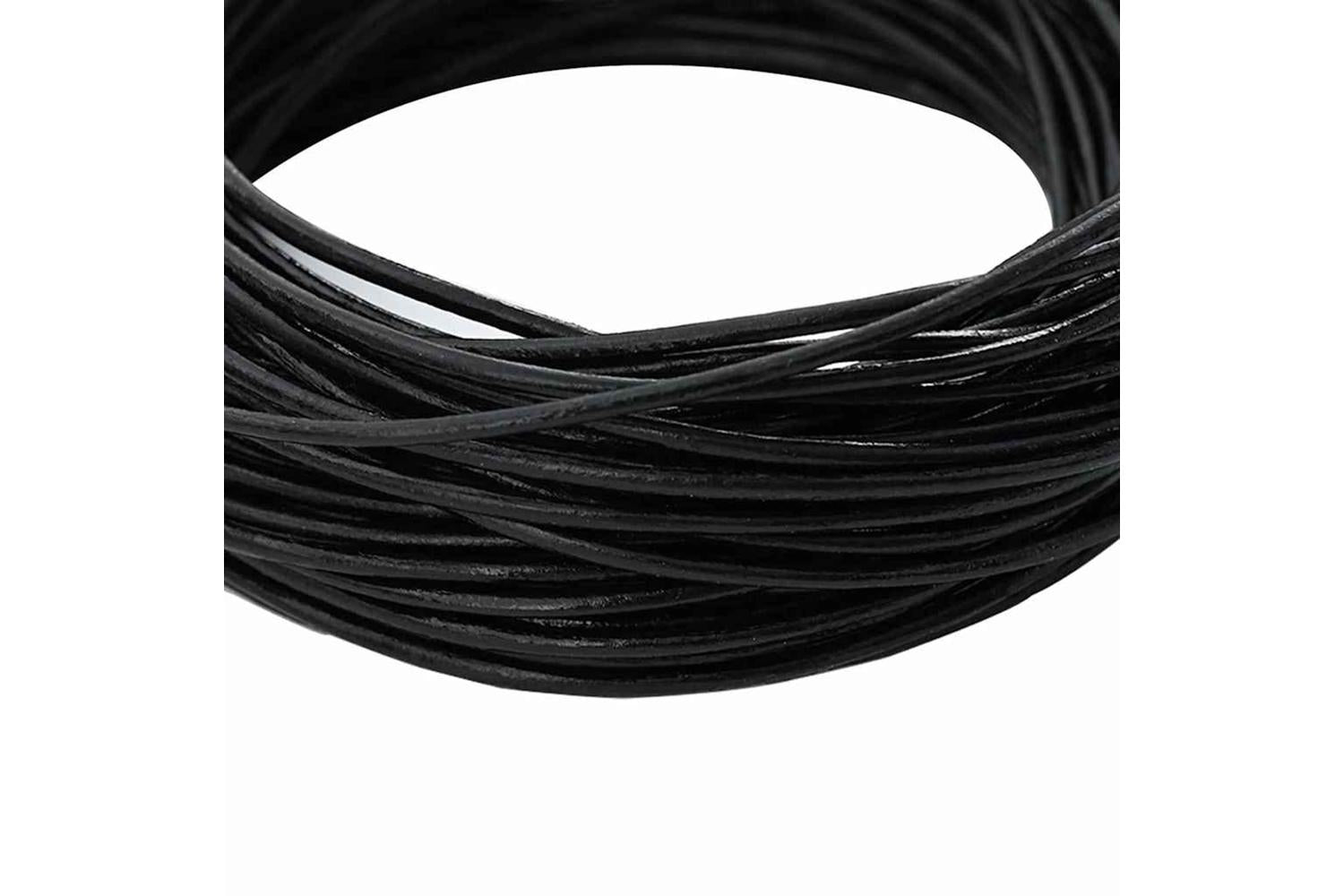 Vidaxl Leather Cord 1 Black 1 Mm X 5 M Leather-4