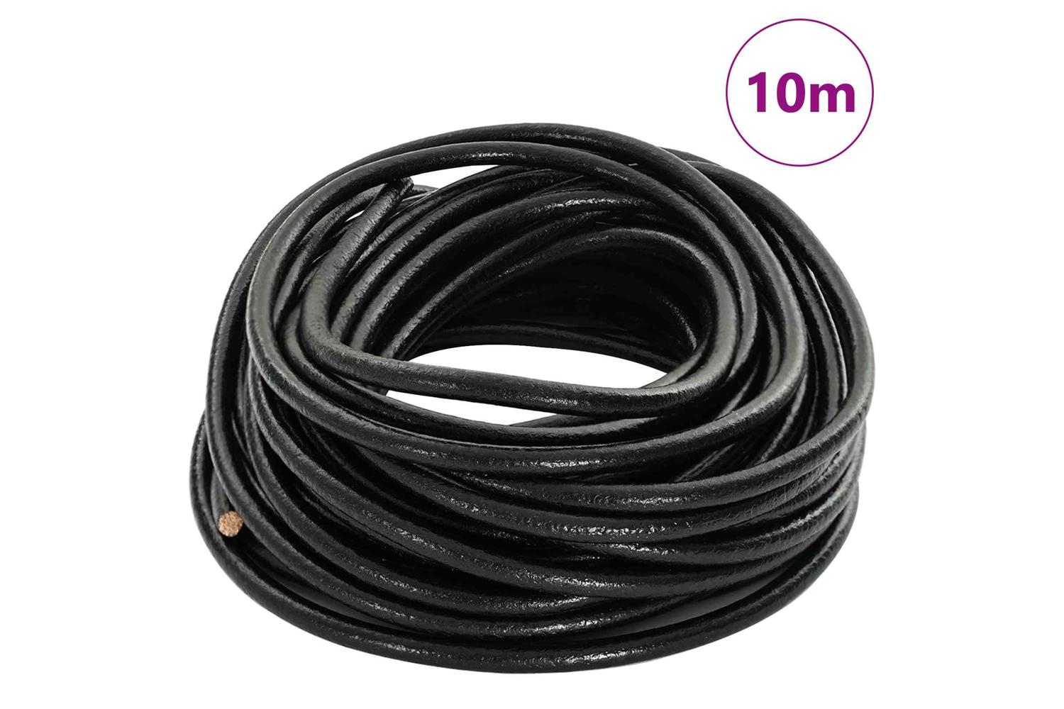 Vidaxl Leather Cord 1 Black 5 Mm X 10 M Leather-2