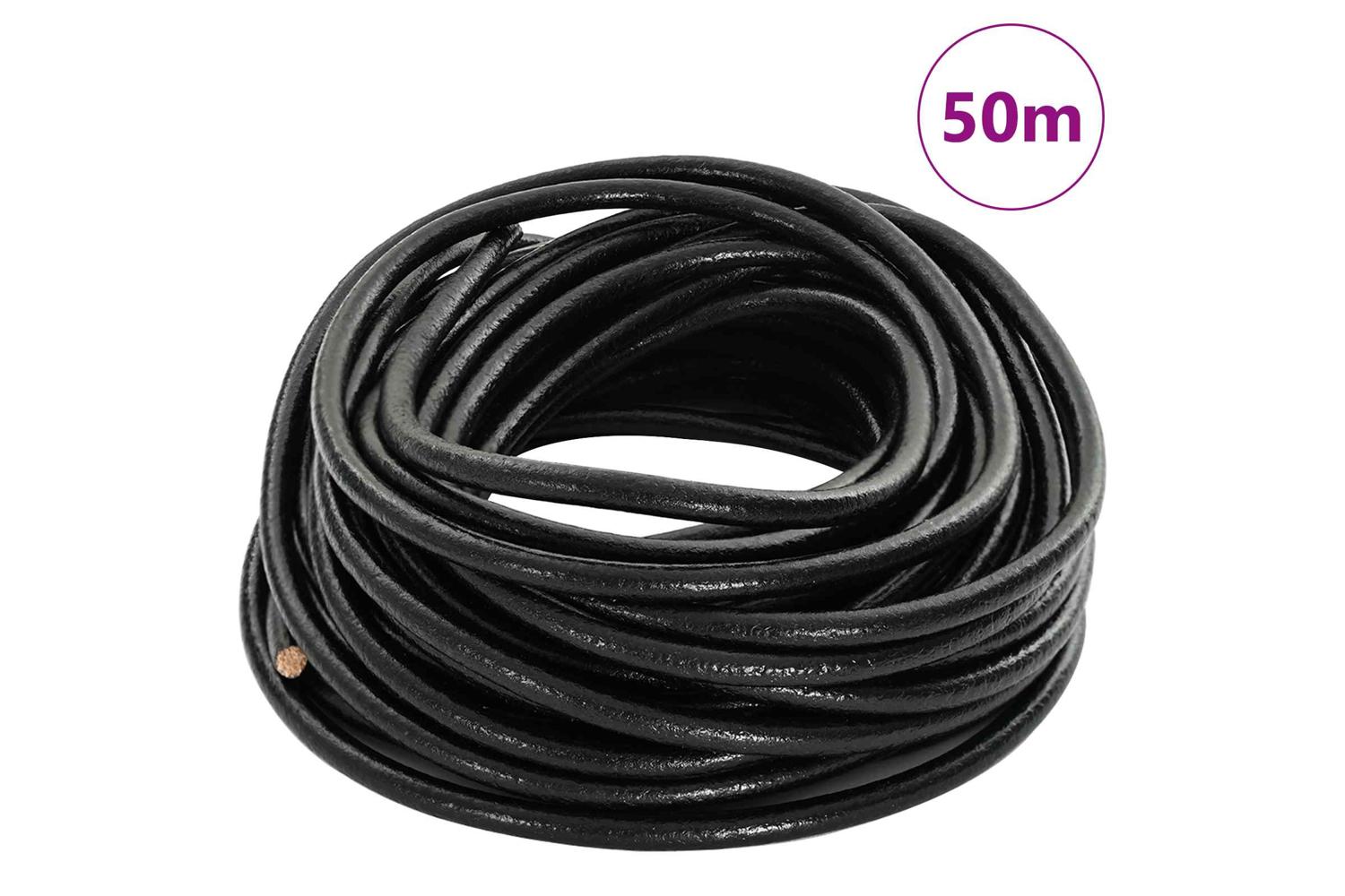 Vidaxl Leather Cord 1 Black 5 Mm X 50 M Leather-2