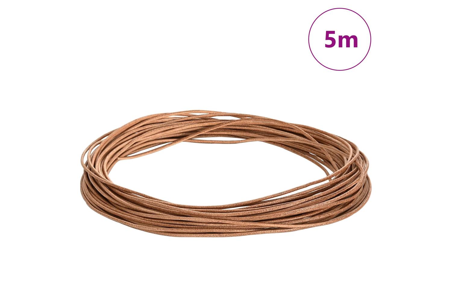 Vidaxl Leather Cord 1 Brown 1 Mm X 5 M Leather-2