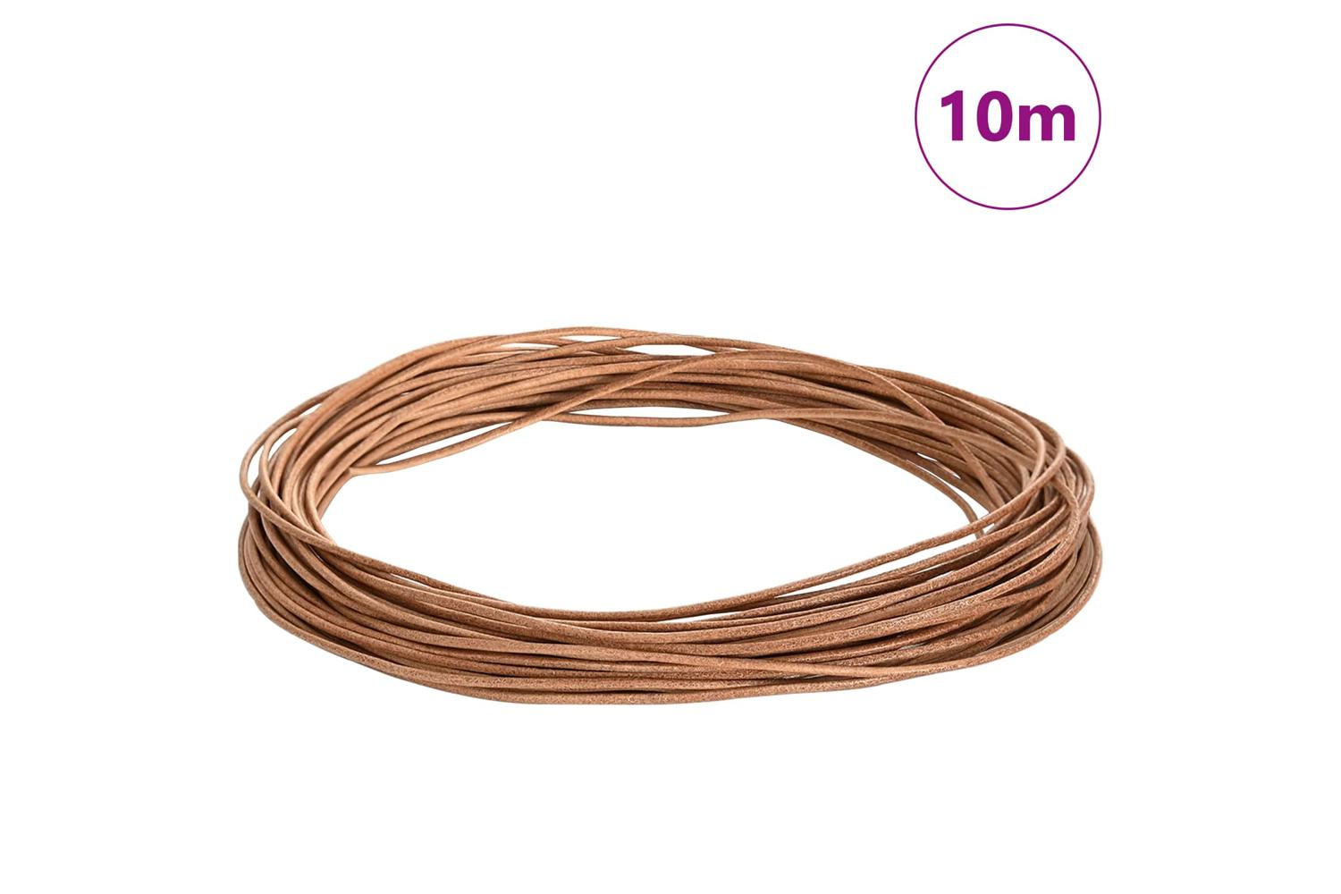 Vidaxl Leather Cord 1 Brown 2 Mm X 10 M Leather-2