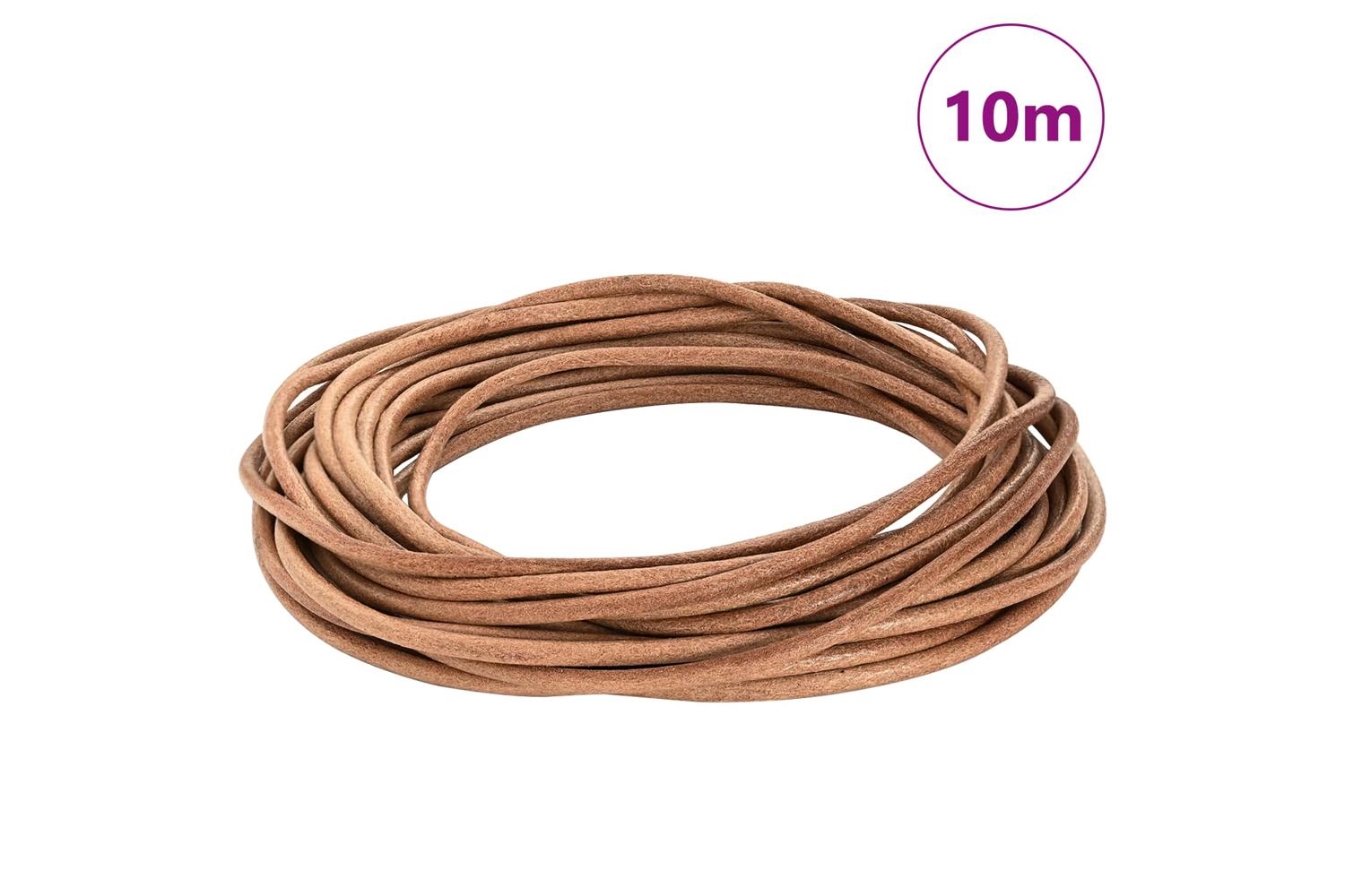 Vidaxl Leather Cord 1 Brown 5 Mm X 10 M Leather-2