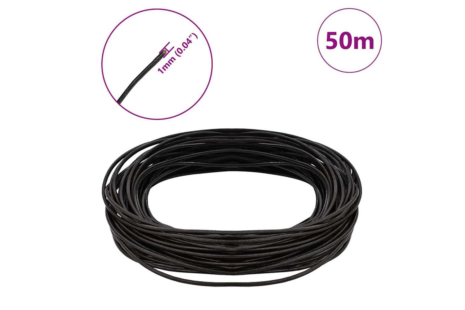 Vidaxl Leather Cord 1 Dark Brown 1 Mm X 50 M Leather-7