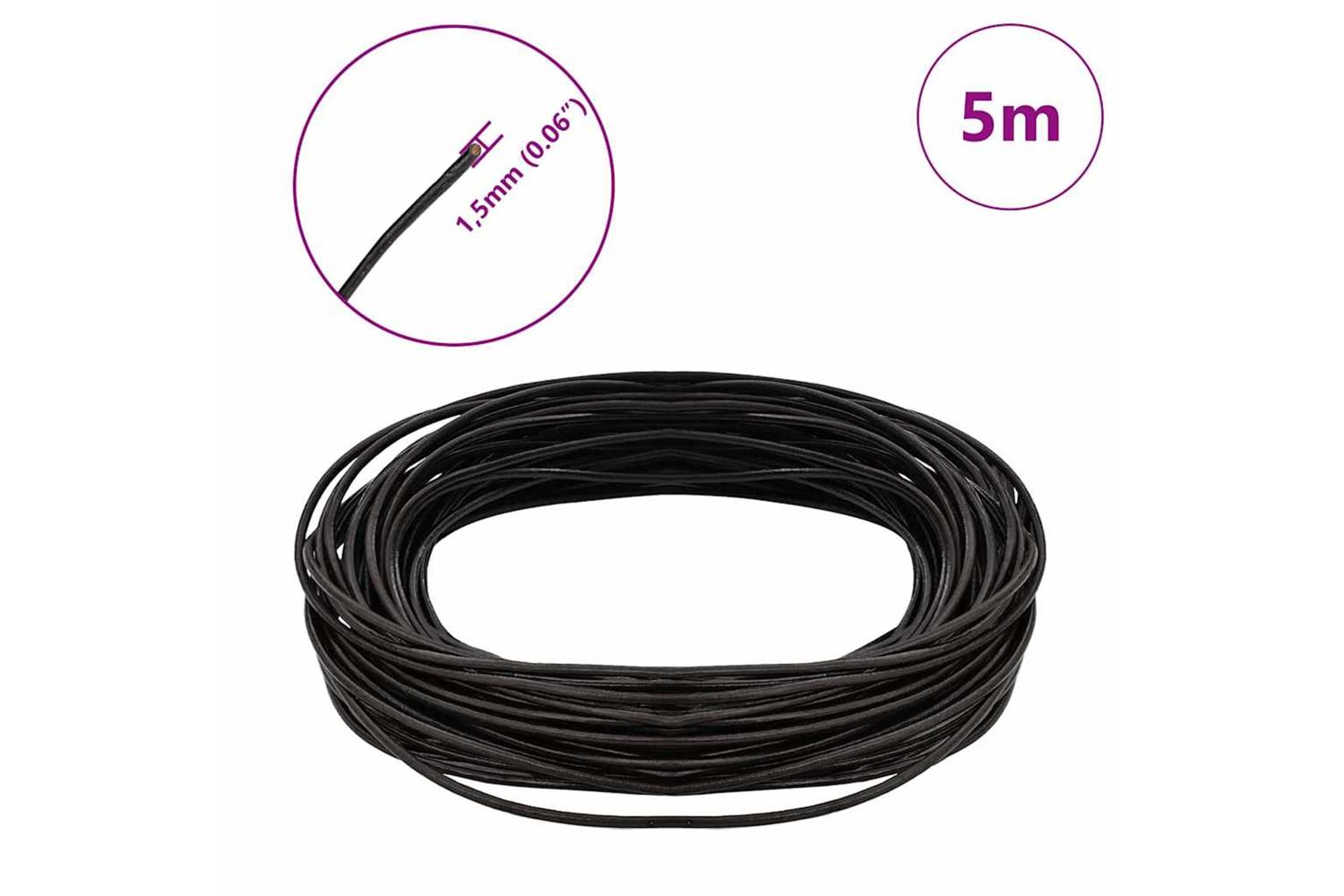 Vidaxl Leather Cord 1 Dark Brown 15 Mm X 5 M Leather-7