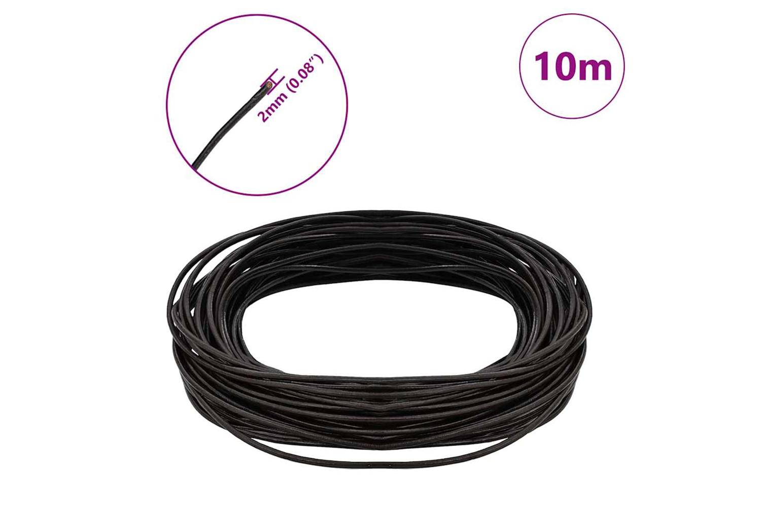 Vidaxl Leather Cord 1 Dark Brown 2 Mm X 10 M Leather-7