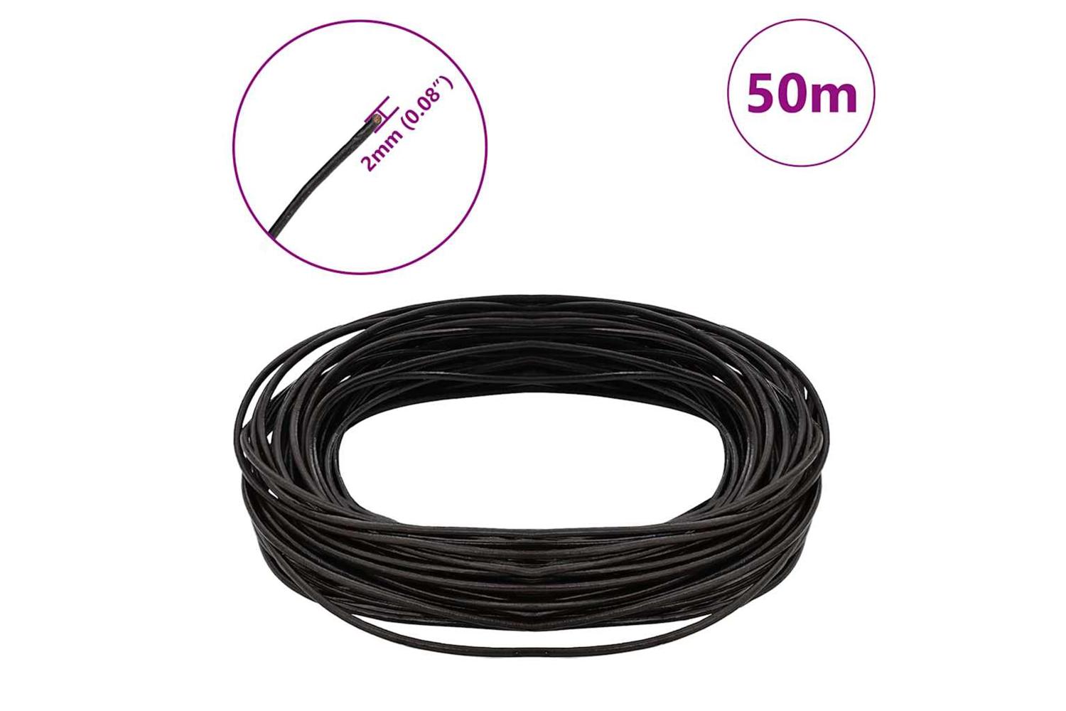 Vidaxl Leather Cord 1 Dark Brown 2 Mm X 50 M Leather-7