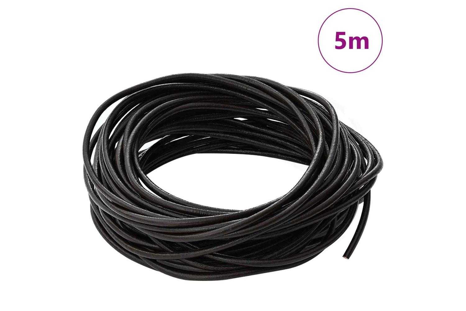 Vidaxl Leather Cord 1 Dark Brown 3 Mm X 5 M Leather-2