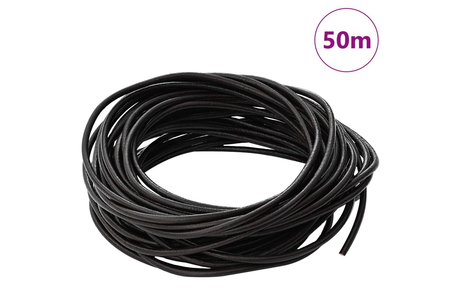 Vidaxl Leather Cord 1 Dark Brown 3 Mm X 50 M Leather-2