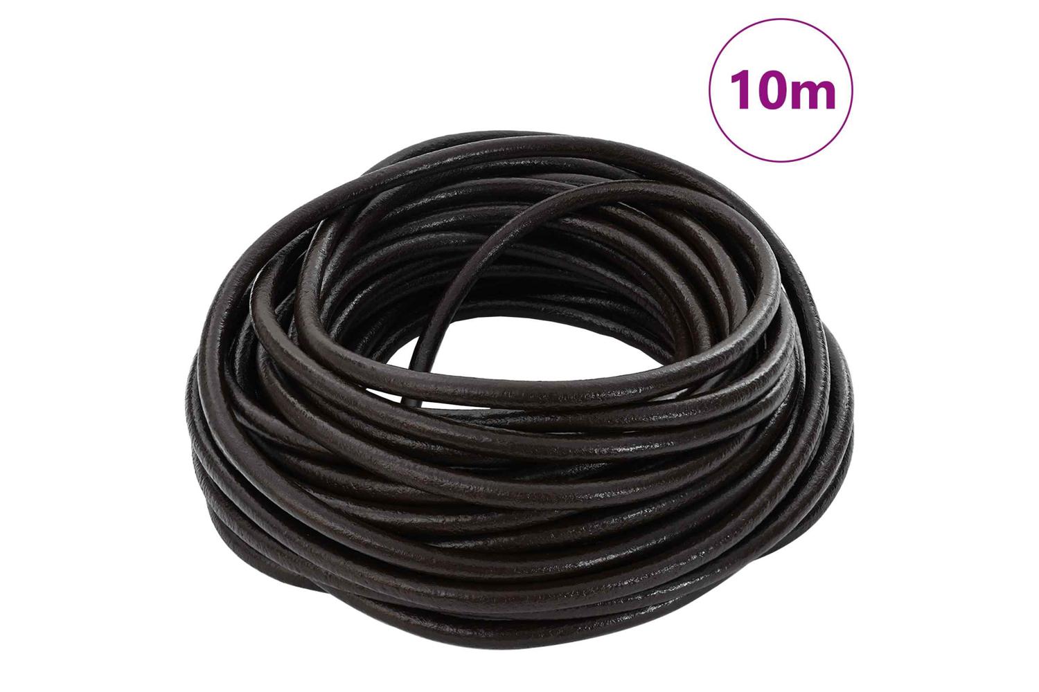Vidaxl Leather Cord 1 Dark Brown 5 Mm X 10 M Leather-2