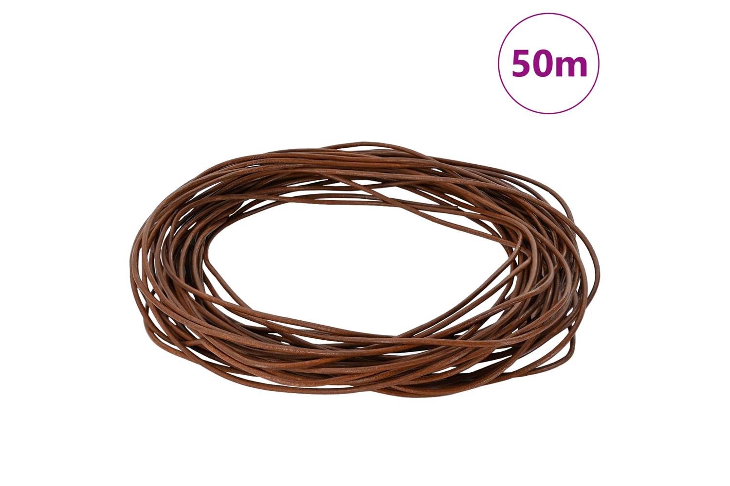 Vidaxl Leather Cord 1 Light Brown 1 Mm X 50 M Leather-2
