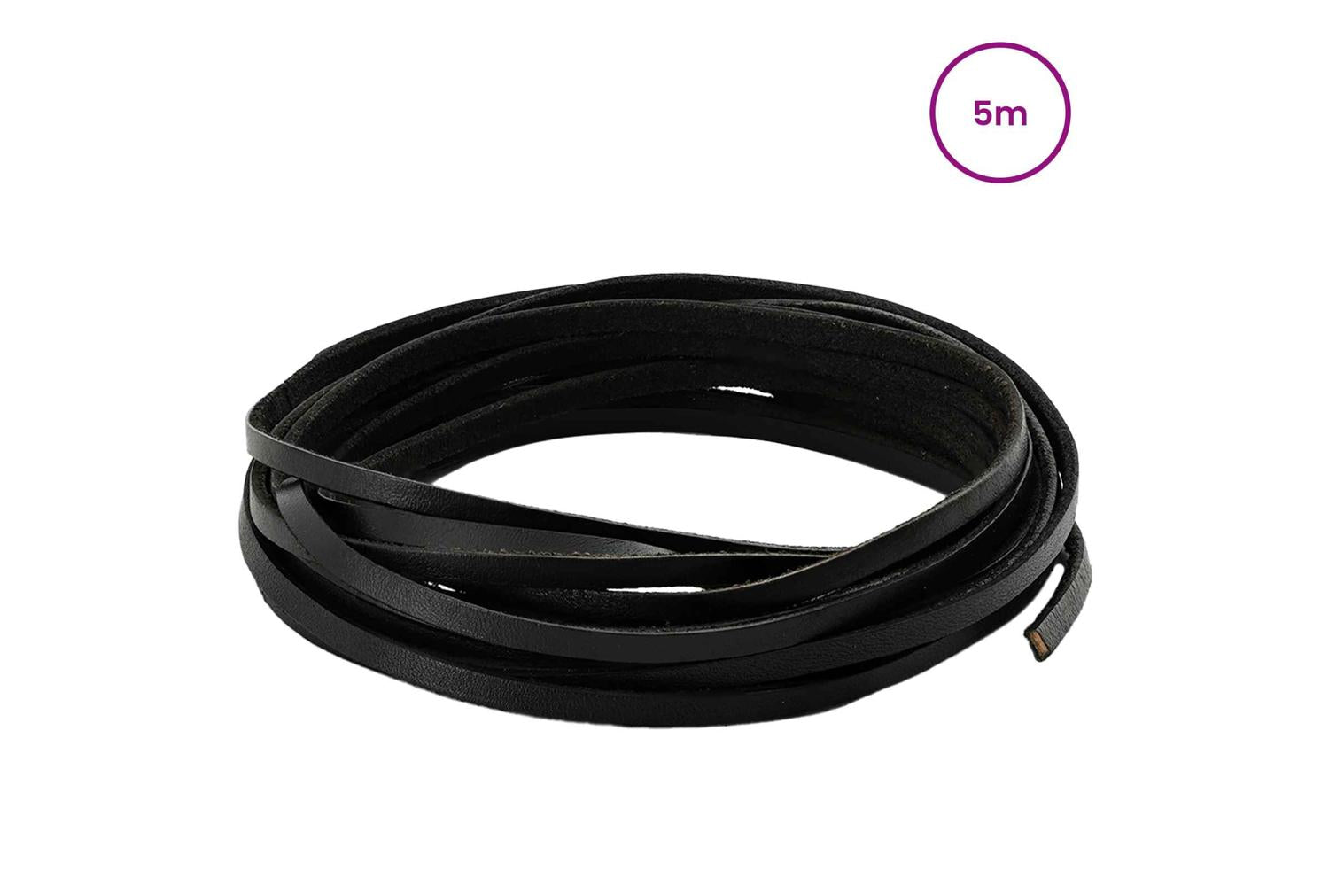 Vidaxl Leather Strap 1 Black 500 X 04 Cm Leather-2
