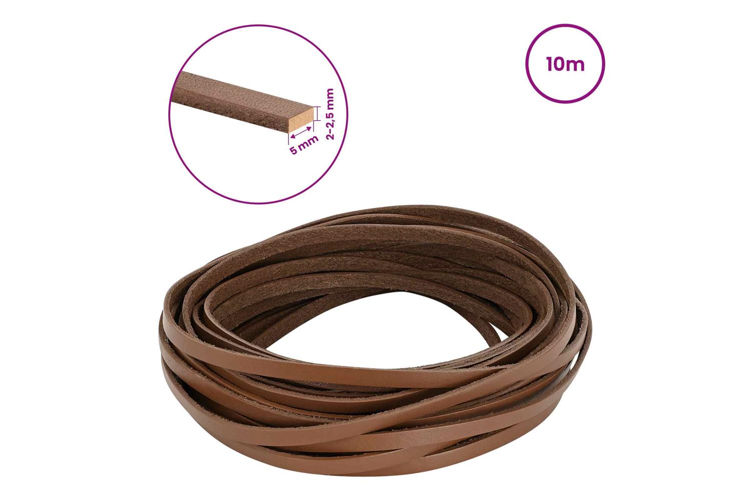 Vidaxl Leather Strap 1 Brown 1000 X 05 Cm Leather-8