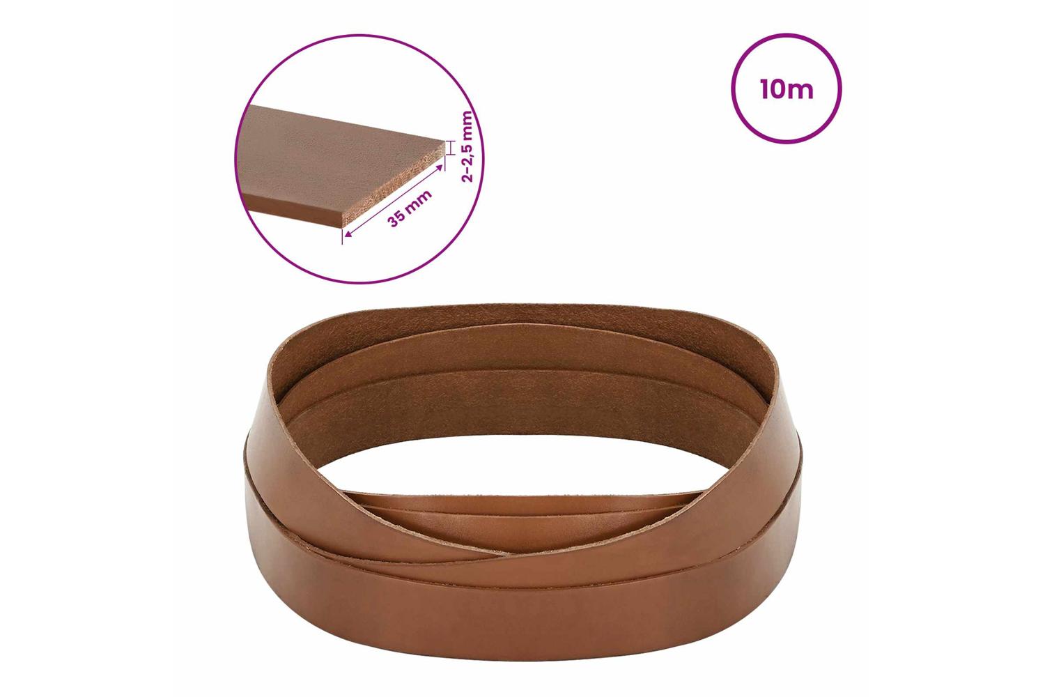 Vidaxl Leather Strap 1 Brown 1000 X 35 Cm Leather-8