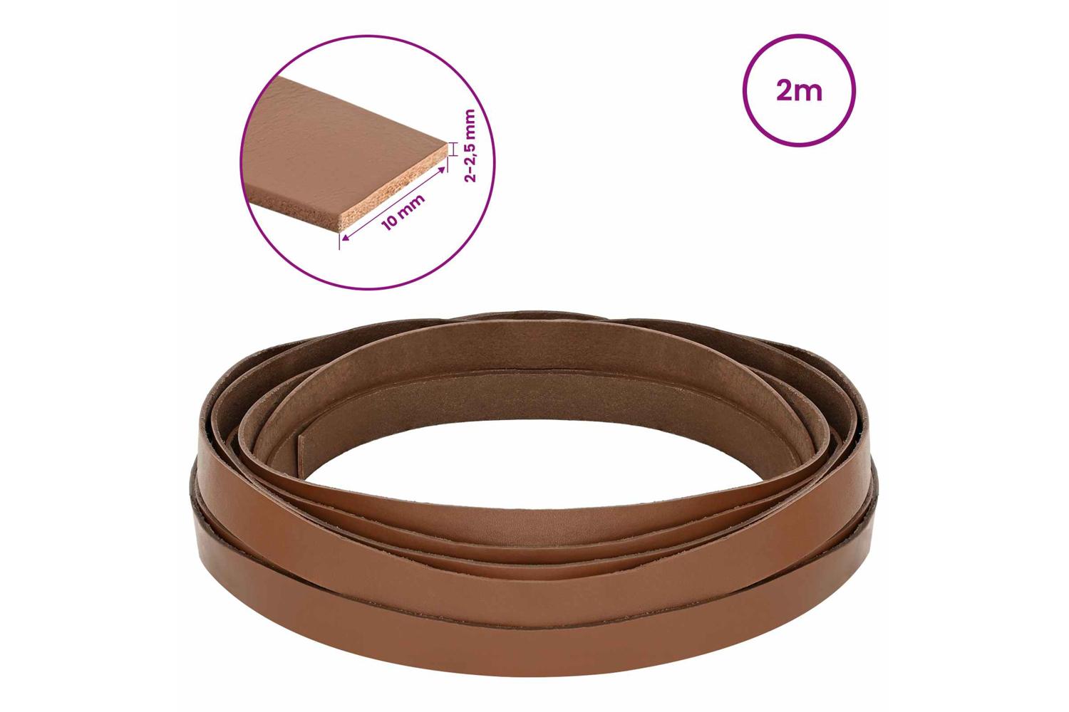 Vidaxl Leather Strap 1 Brown 200 X 1 Cm Leather-8