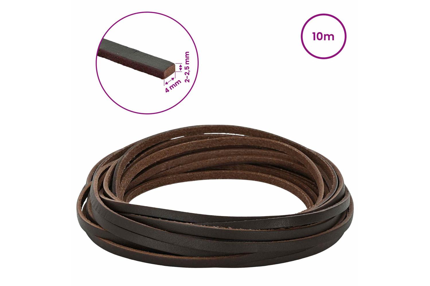 Vidaxl Leather Strap 1 Dark Brown 1000 X 04 Cm Leather-8