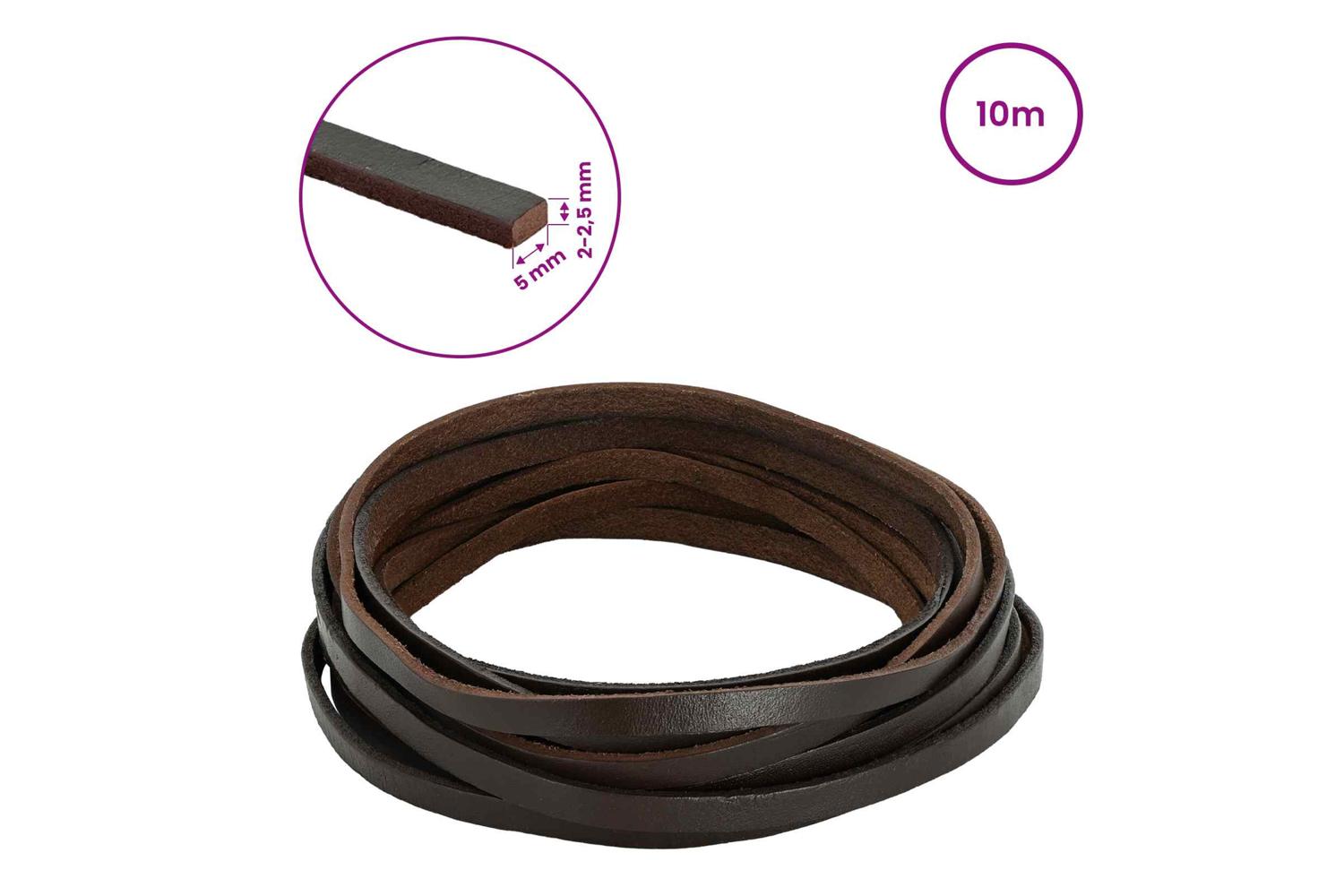Vidaxl Leather Strap 1 Dark Brown 1000 X 05 Cm Leather-8