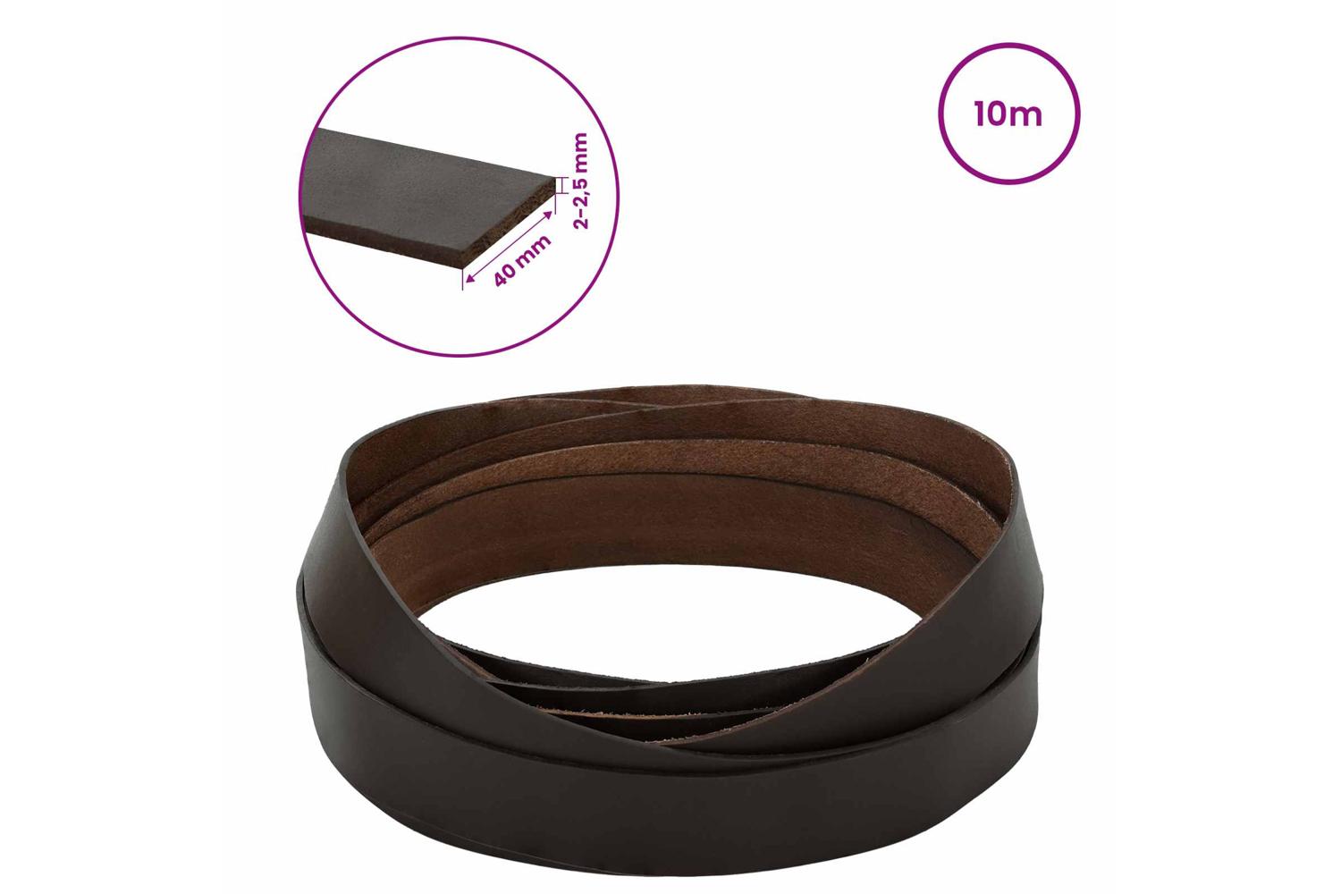 Vidaxl Leather Strap 1 Dark Brown 1000 X 4 Cm Leather-8