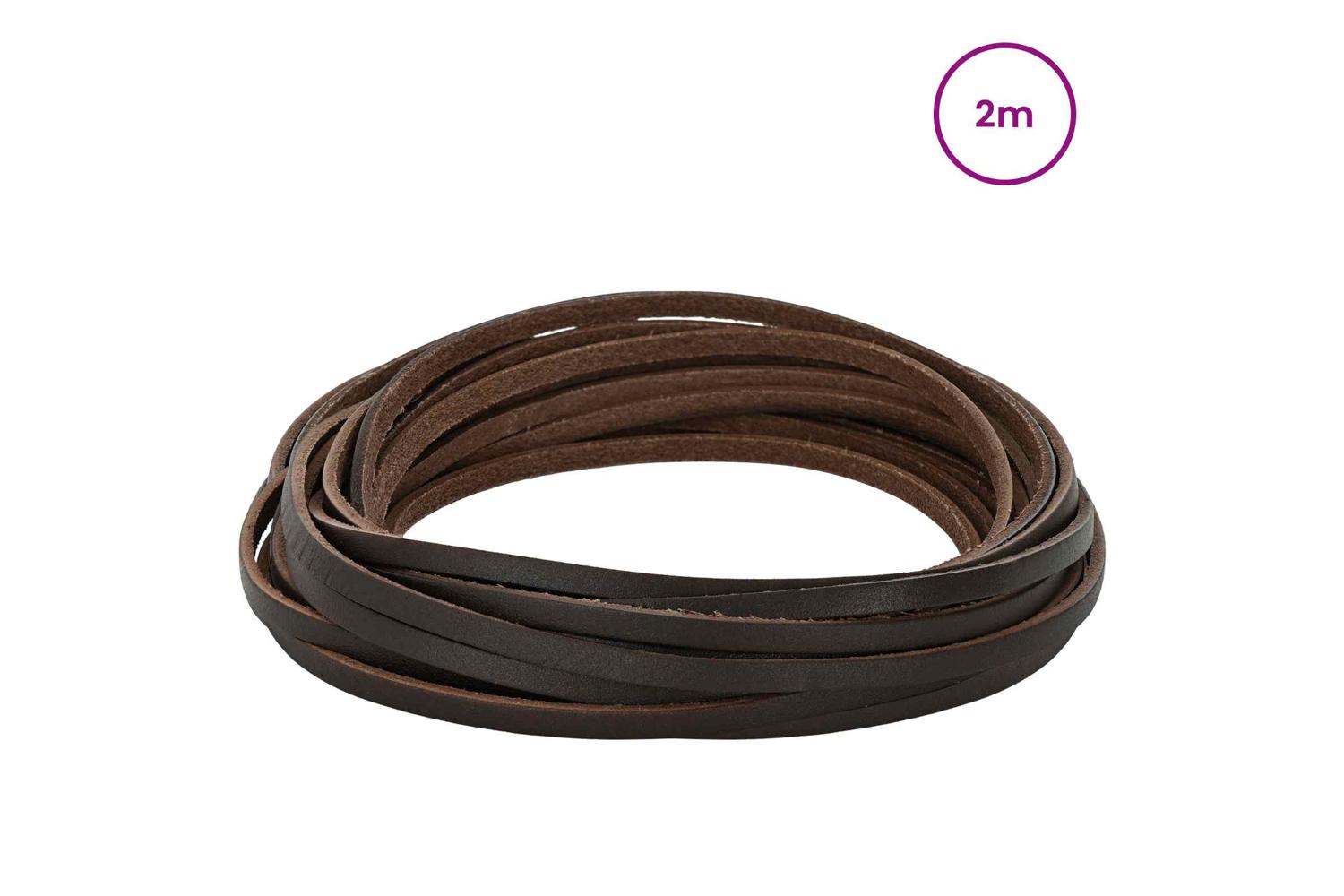 Vidaxl Leather Strap 1 Dark Brown 200 X 04 Cm Leather-2