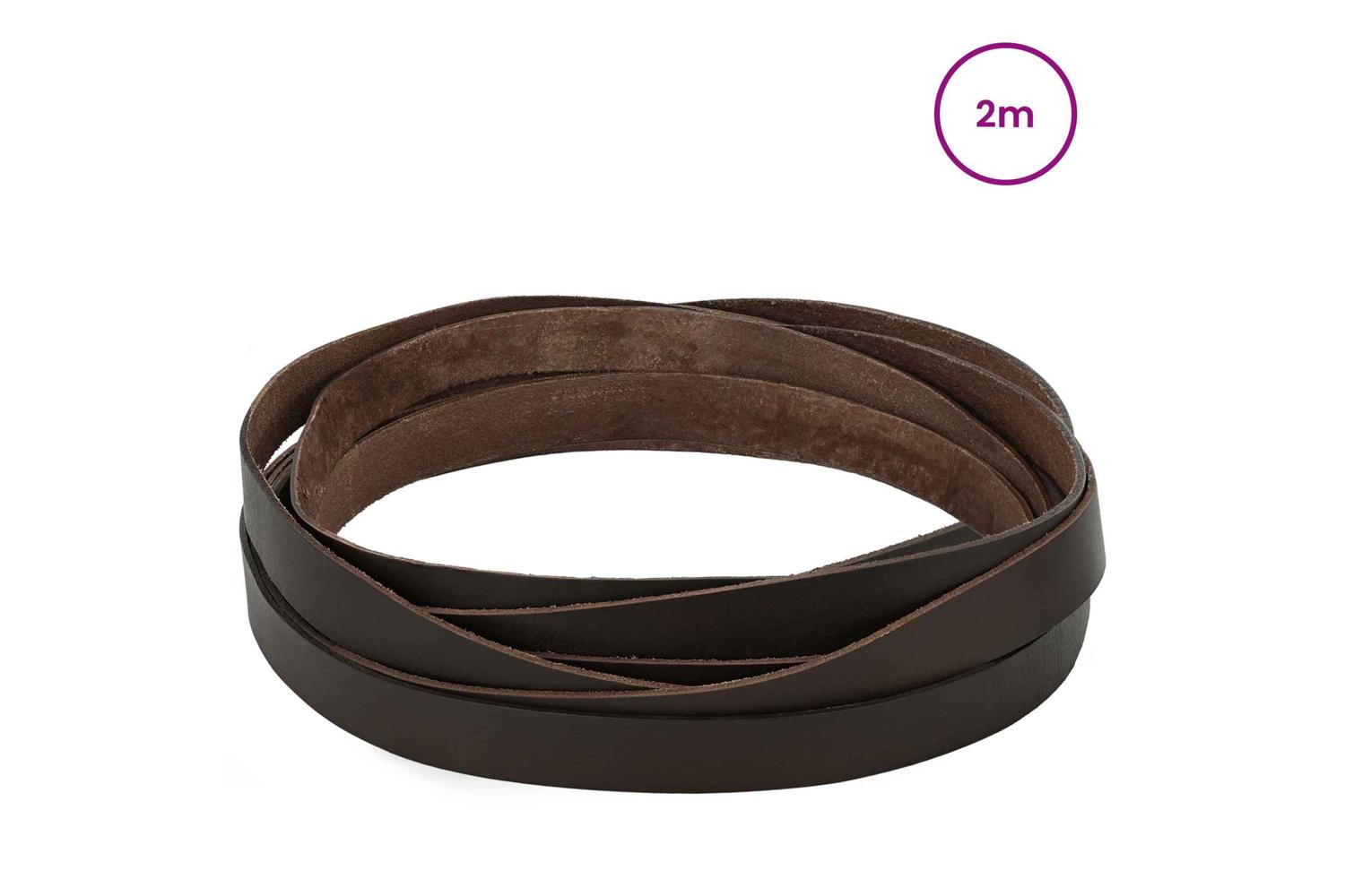 Vidaxl Leather Strap 1 Dark Brown 200 X 1 Cm Leather-2