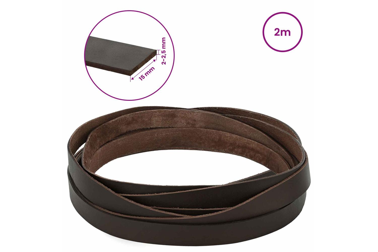 Vidaxl Leather Strap 1 Dark Brown 200 X 15 Cm Leather-8