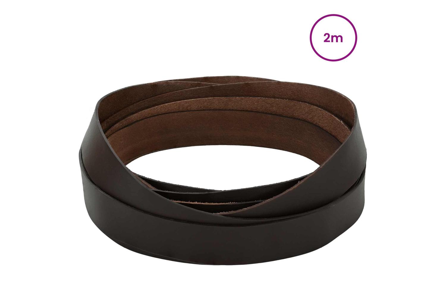 Vidaxl Leather Strap 1 Dark Brown 200 X 35 Cm Leather-2